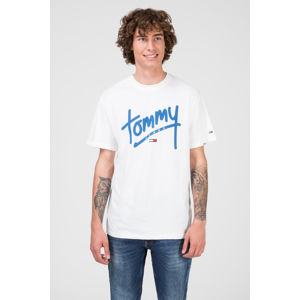 Tommy Jeans pánské bílé tričko Handwriting - XL (100)